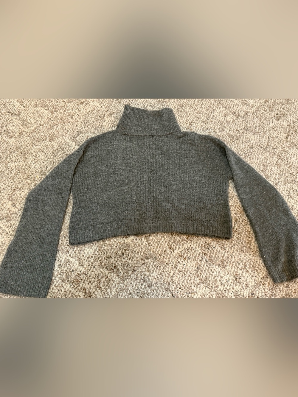 wild fable Cropped Turtleneck Sweater - Charcoal